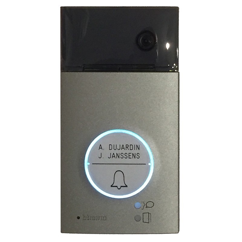 Linea 3000 – Engraved nameplate, 1 button, grey