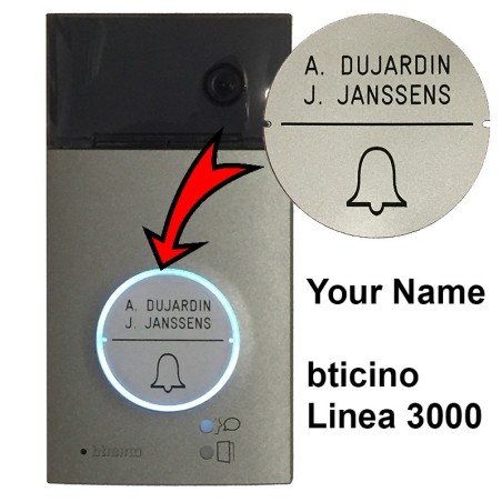 Linea 3000 – Graviertes Namensschild, 1 Taste, grau