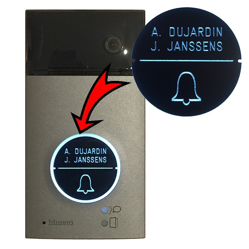 Linea 3000 – Engraved nameplate, 1 button, black